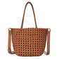 Madeline Love Camel 2 in 1 Hand Woven Tote Bag / Crossbody Bag - Bags & Wallets - desc