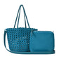 Madeline Love Turquoise 2 in 1 Hand Woven Tote Bag / Crossbody Bag - Bags & Wallets - desc