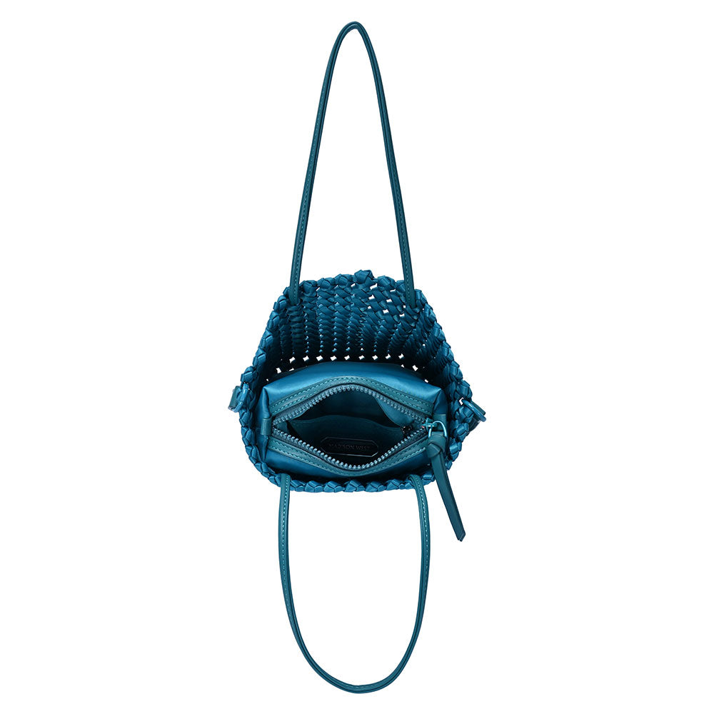 Madeline Love Turquoise 2 in 1 Hand Woven Tote Bag / Crossbody Bag - Bags & Wallets - extra