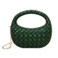 Madeline Love Green Hard Shell Braided Woven Top Handle Crossbody Handbag - Bags & Wallets - extra