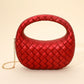 Madeline Love Red Hard Shell Braided Woven Top Handle Crossbody Handbag - Bags & Wallets