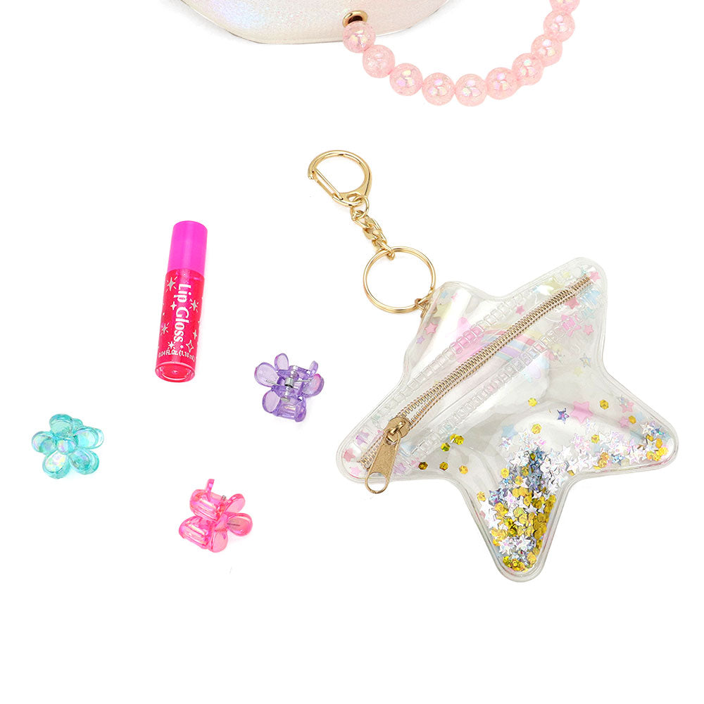 Madeline Love White HOT FOCUS -Unicorn Pointed Sequin Embellished Tiny Mini Backpack with Star Keychain Pouch - Bags & Wallets - extra