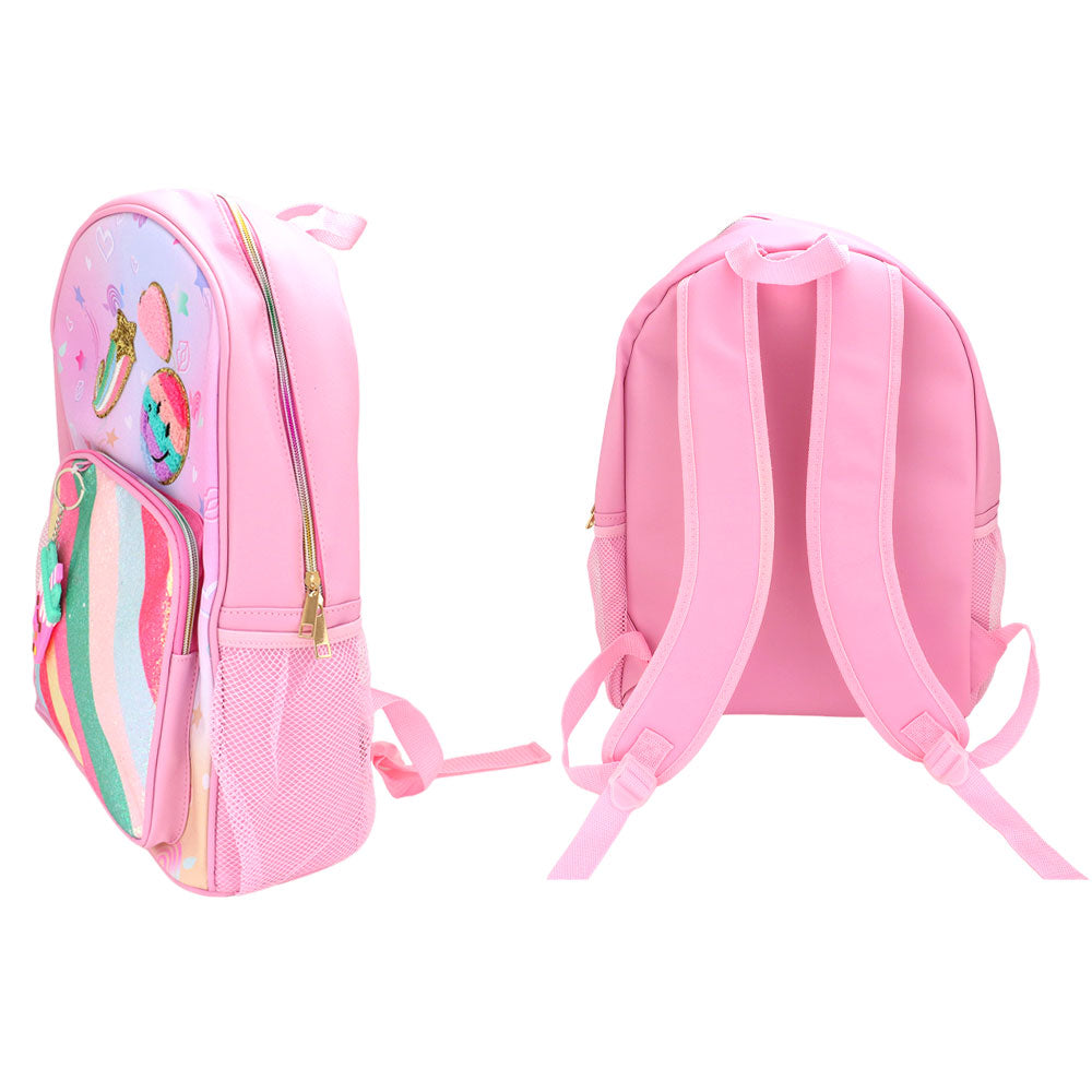 Madeline Love Multi HOT FOCUS - Smile Heart Shooting Star Patch Decorative Deluxe Backpack with a Fun Boba Keychain - Bags & Wallets - extra