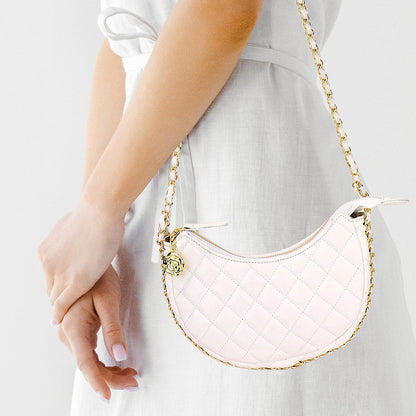 Madeline Love White Faux Leather Quilted Chain Strap Crossbody Bag - Bags & Wallets