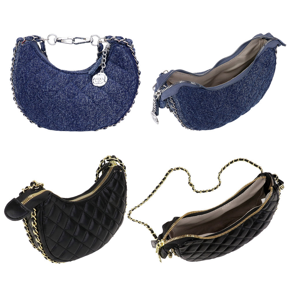 Madeline Love L.Denim Denim Quilted Hand Bag / Crossbody Bag - Bags & Wallets - extra