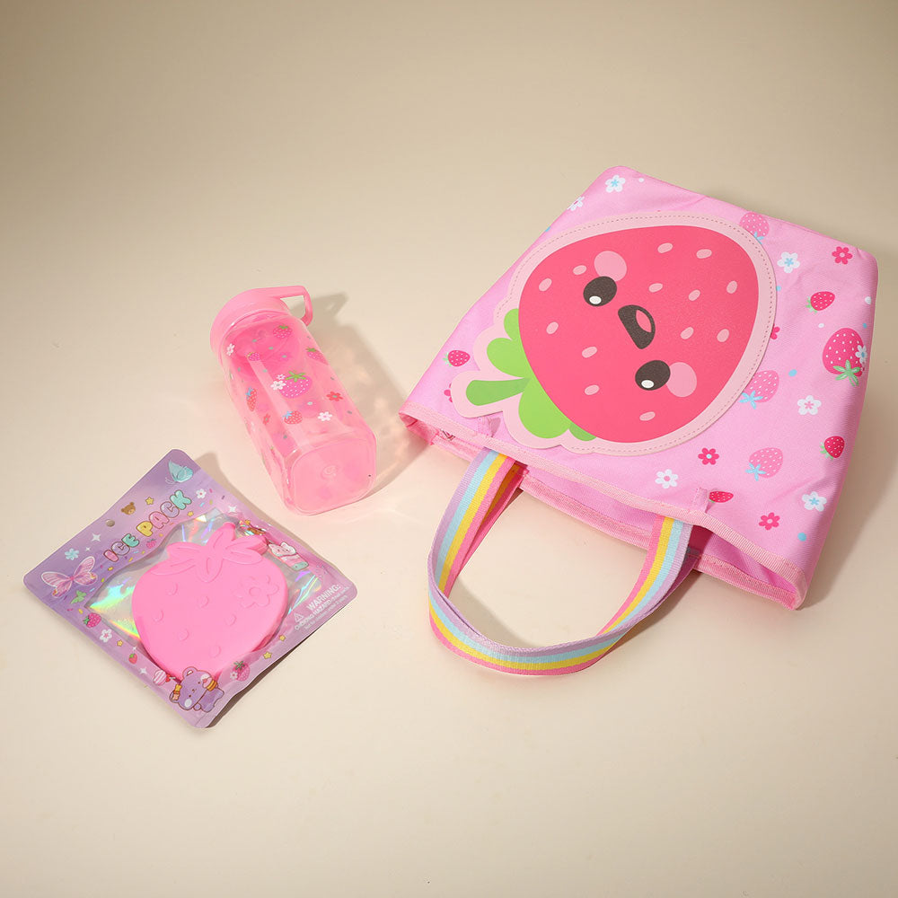 Madeline Love Pink 3PCS - HOT FOCUS Kids Strawberry Lunch Essentials - extra