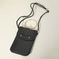Madeline Love Black, Gold Metal Ring Handle Faux Leather Mini Phone Pouch Clutch Bag / Crossbody Bag - Bags & Wallets - desc