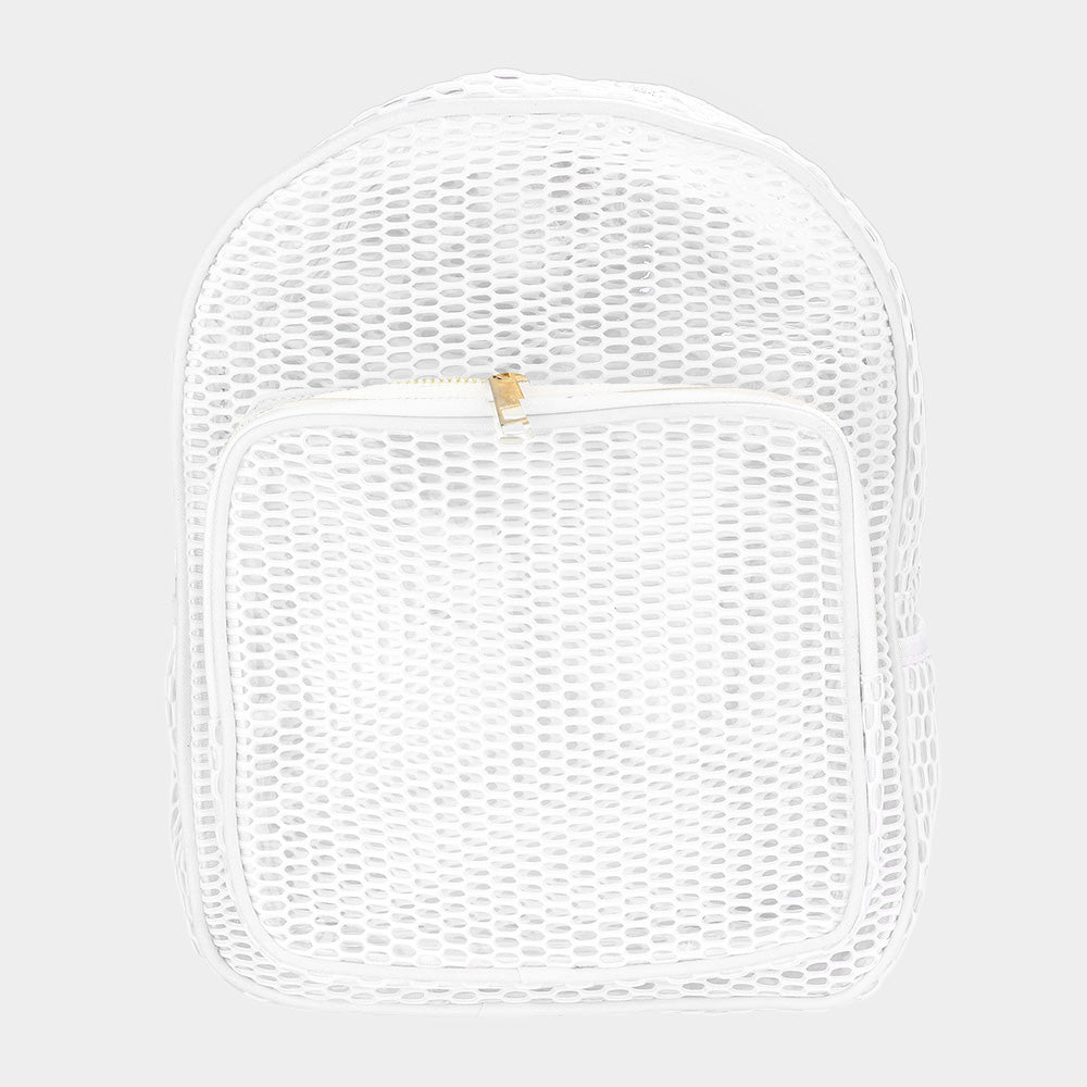 Madeline Love White Mesh Transparent Backpack Bag - Bags & Wallets