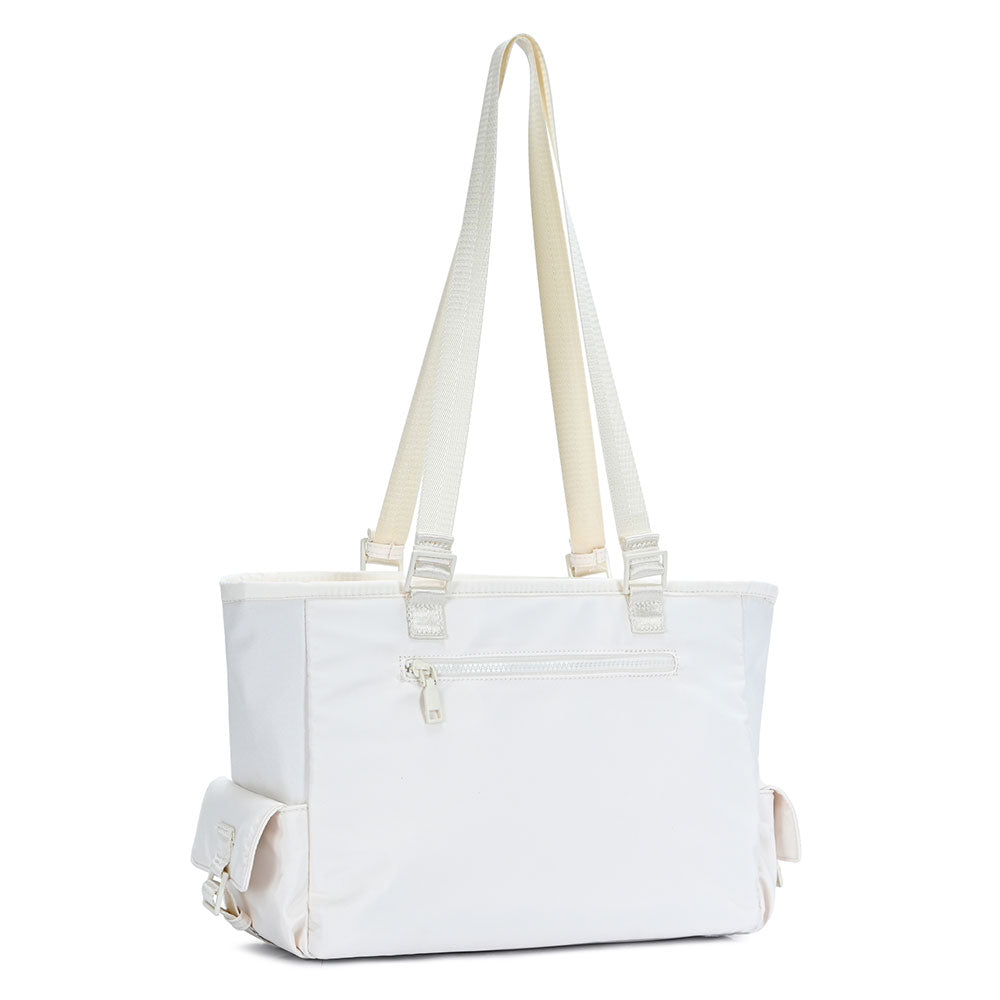 Madeline Love Cream Multi Pocket Utility Shoulder Tote Bag - Bags & Wallets - extra