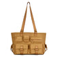 Madeline Love Camel Multi Pocket Utility Shoulder Tote Bag - Bags & Wallets - desc