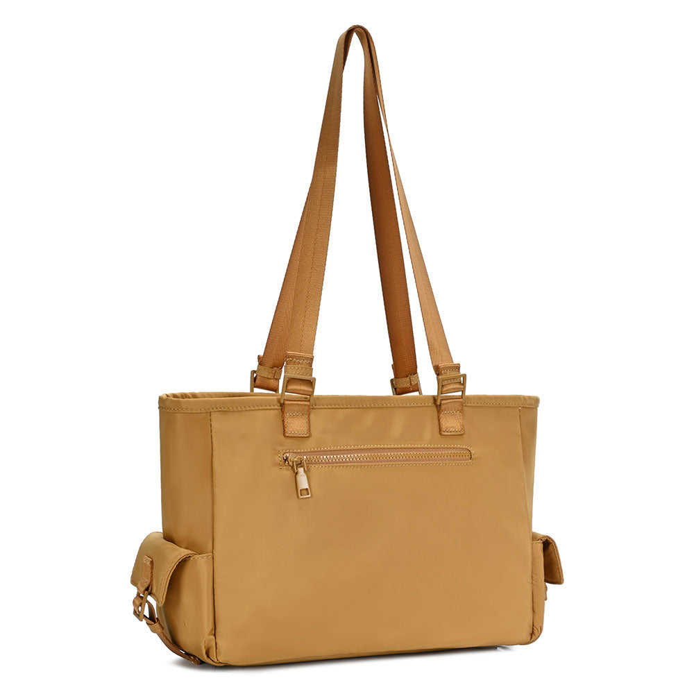 Madeline Love Camel Multi Pocket Utility Shoulder Tote Bag - Bags & Wallets - extra