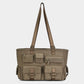 Madeline Love Taupe Multi Pocket Utility Shoulder Tote Bag - Bags & Wallets