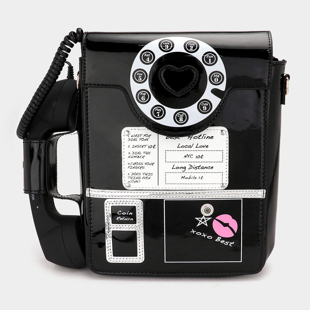 Madeline Love Black Telephone Shaped Shoulder / Crossbody Bag - Bags & Wallets