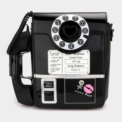 Madeline Love Black Telephone Shaped Shoulder / Crossbody Bag - Bags & Wallets