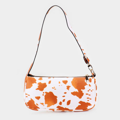 Madeline Love Beige Cow Pattern Faux Leather Shoulder Bag - Bags & Wallets