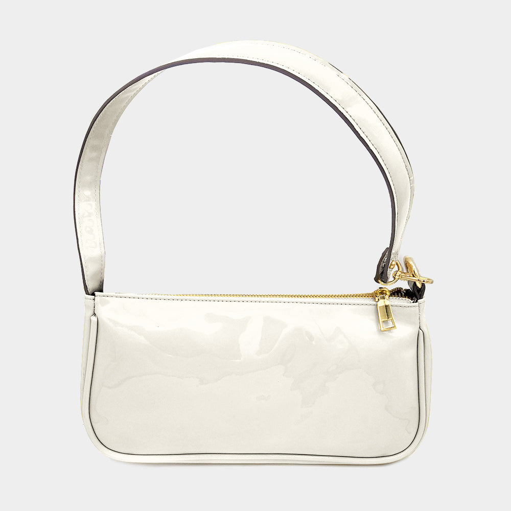 Madeline Love White Enamel Rectangle Shoulder Bag - Bags & Wallets