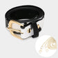 Madeline Love Black Cow Patterned Faux Leather Fanny Pack / Belt / Crossbody Bag - Bags & Wallets - desc