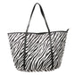 Madeline Love Black, White Faux Leather Zebra Patterned Tote Bag / Shoulder Bag - Bags & Wallets - desc