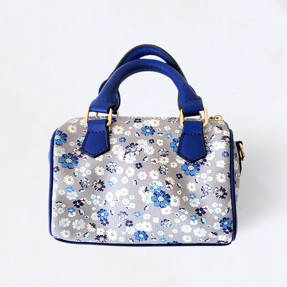 Madeline Love Blue Flower Patterned Tote / Crossbody Bag - Bags & Wallets