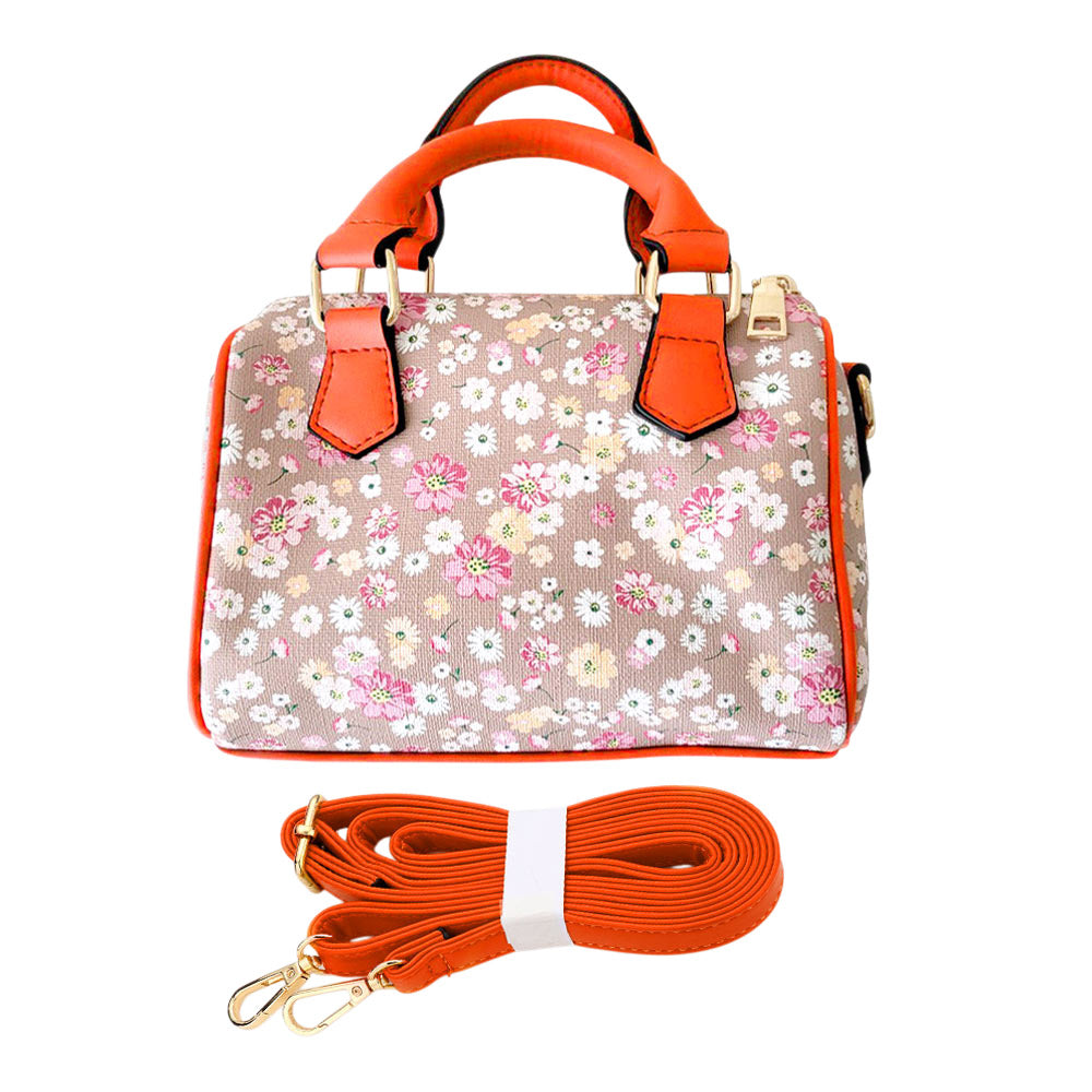 Madeline Love Coral Flower Patterned Tote / Crossbody Bag - Bags & Wallets - extra