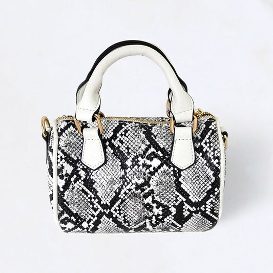 Madeline Love White Snake Skin Patterned Tote / Crossbody Bag - Bags & Wallets