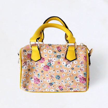 Madeline Love Yellow Flower Patterned Tote / Crossbody Bag - Bags & Wallets