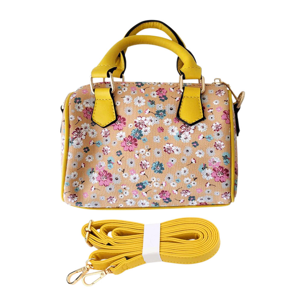 Madeline Love Yellow Flower Patterned Tote / Crossbody Bag - Bags & Wallets - extra
