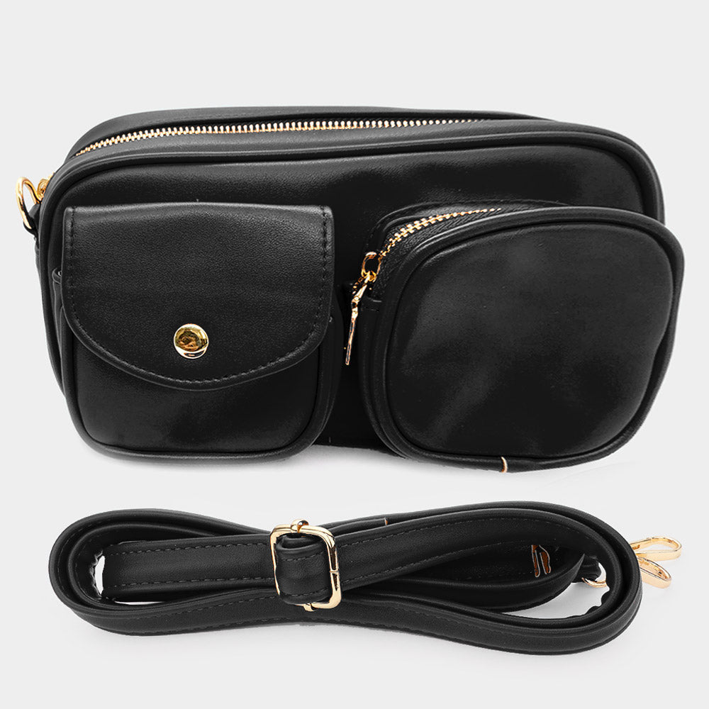 Madeline Love Black Solid Rectangle Crossbody Bag - Bags & Wallets