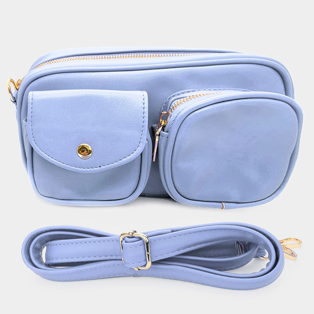 Madeline Love Blue Solid Rectangle Crossbody Bag - Bags & Wallets