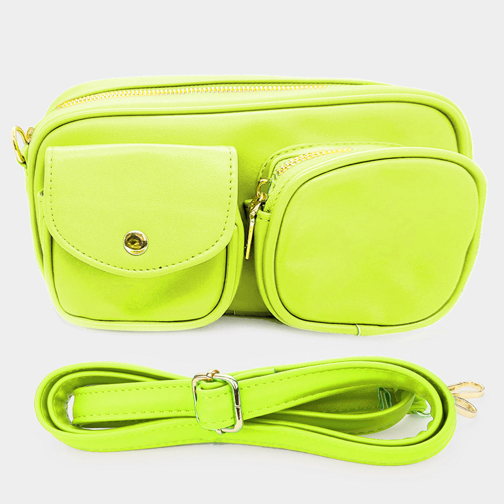 Madeline Love Green, Neon Solid Rectangle Crossbody Bag - Bags & Wallets