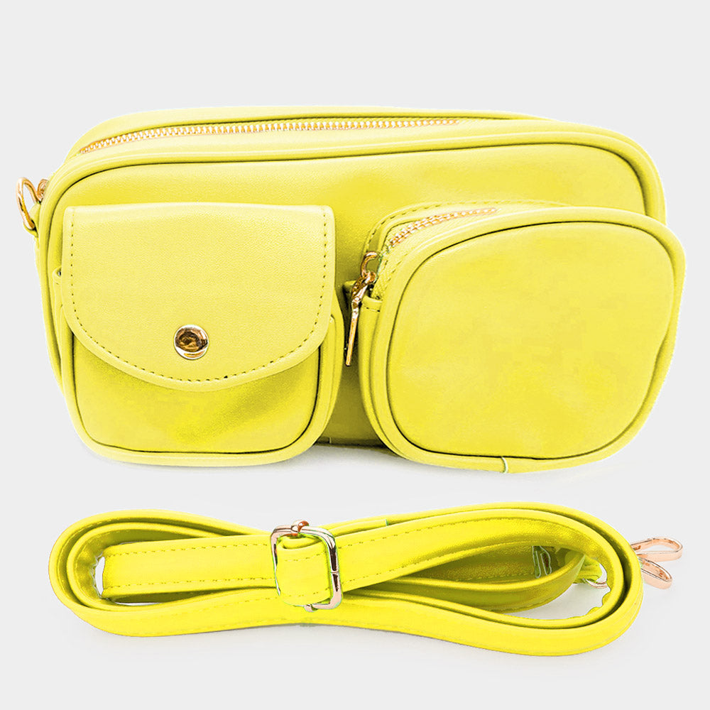 Madeline Love Neon, Yellow Solid Rectangle Crossbody Bag - Bags & Wallets