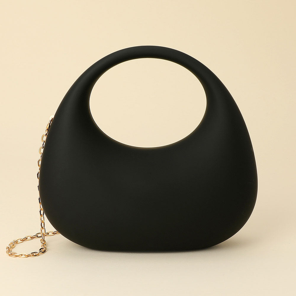 Madeline Love Black Matte Acrylic Crescent Handbag - Bags & Wallets