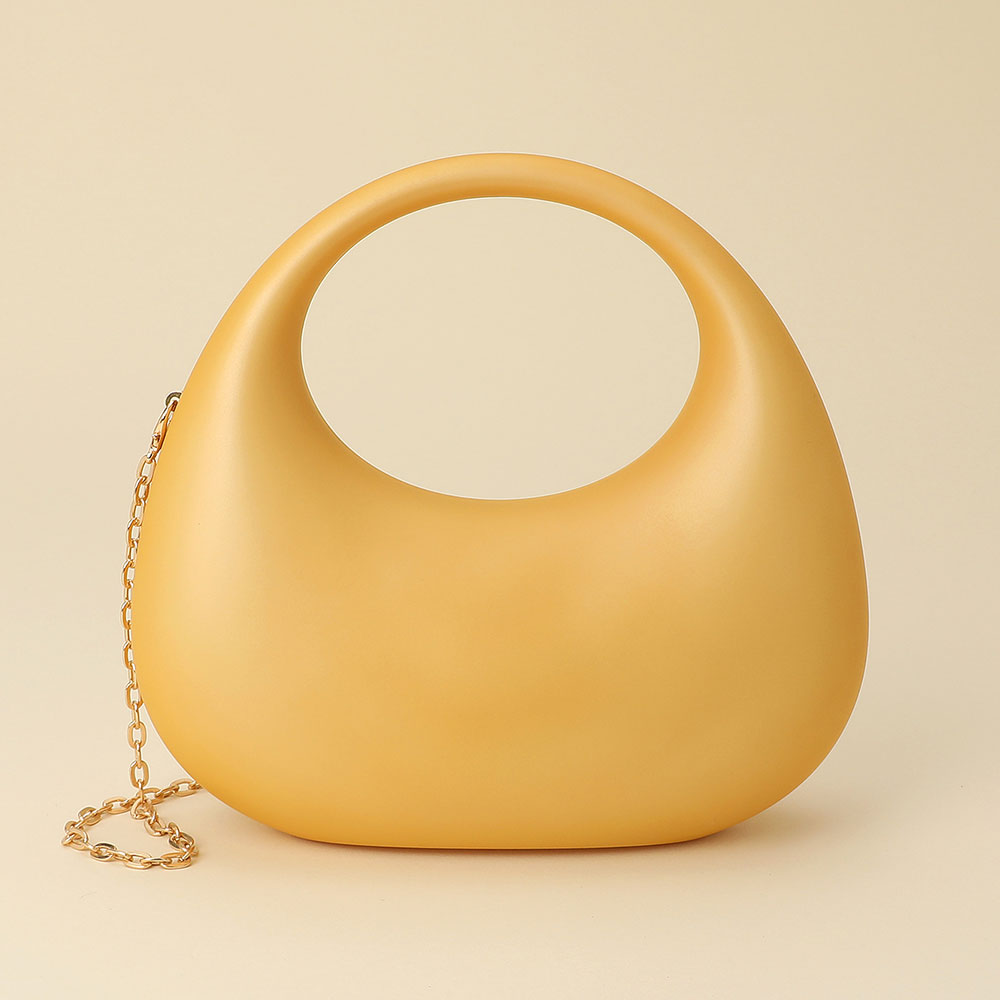 Madeline Love Gold Matte Acrylic Crescent Handbag - Bags & Wallets