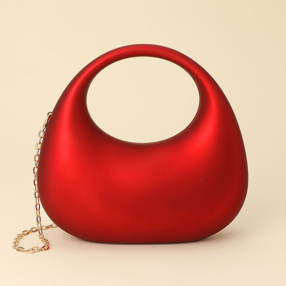 Madeline Love Red Matte Acrylic Crescent Handbag - Bags & Wallets