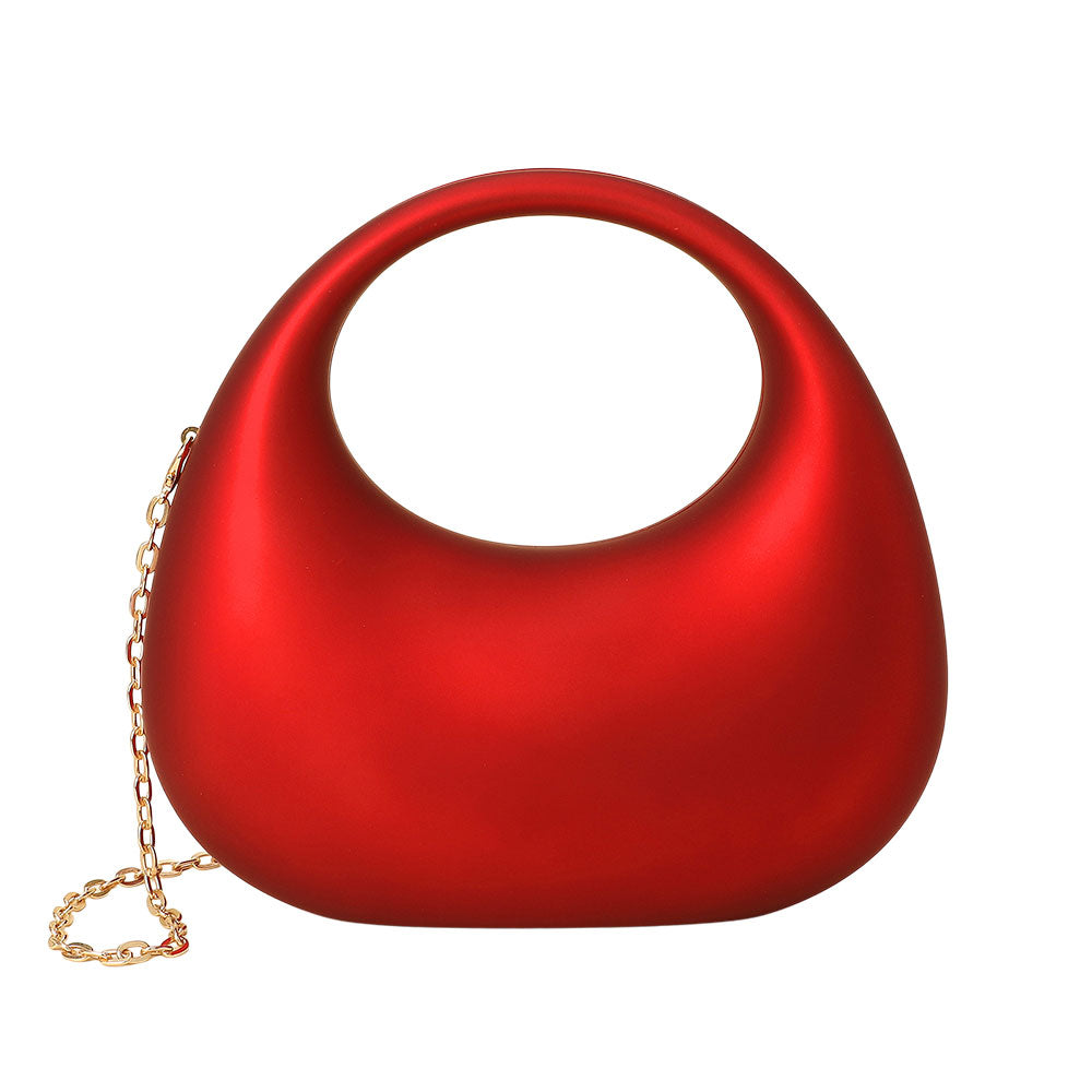 Madeline Love Red Matte Acrylic Crescent Handbag - Bags & Wallets - desc