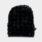 Madeline Love Black Quilted Solid Faux Fur Backpack Bag - Bags & Wallets