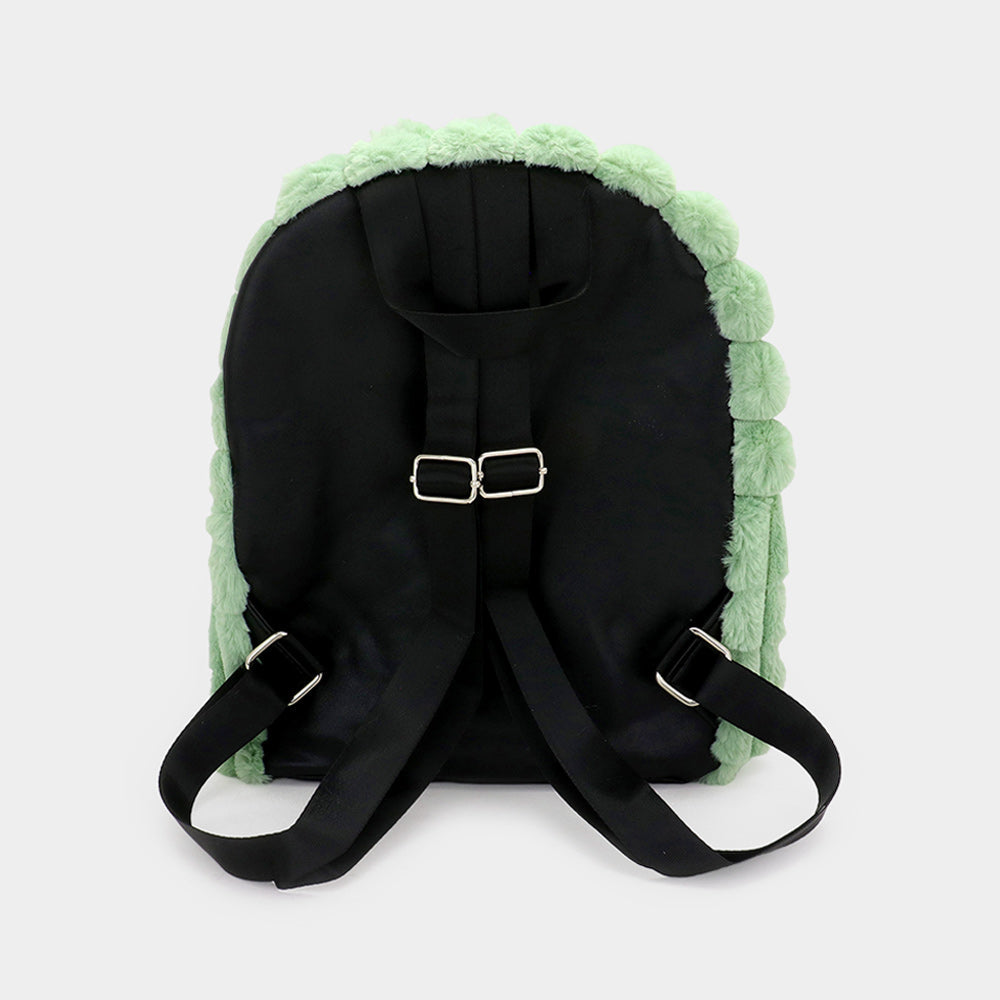 Madeline Love Black Quilted Solid Faux Fur Backpack Bag - Bags & Wallets - extra