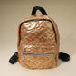 Madeline Love Gold Shiny Quilted Everyday Backpack Bag - Bags & Wallets