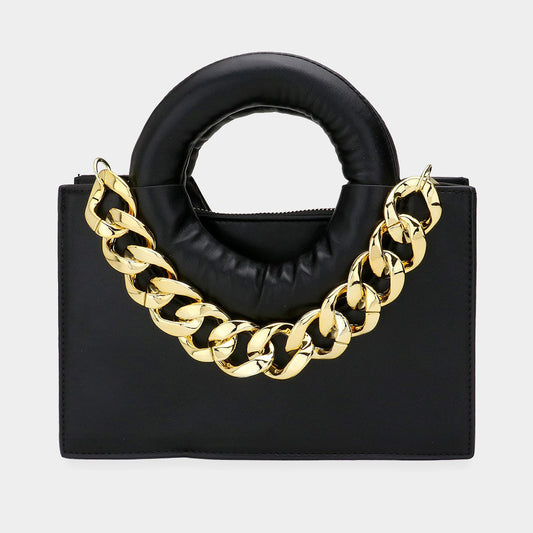 Madeline Love Black 2 In 1 Faux Leather Solid Tote and Crossbody Bag Set - Bags & Wallets