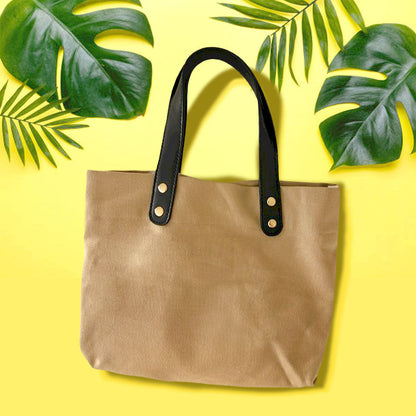 Madeline Love Beige Solid Cotton Tote / Crossbody Bag - Bags & Wallets