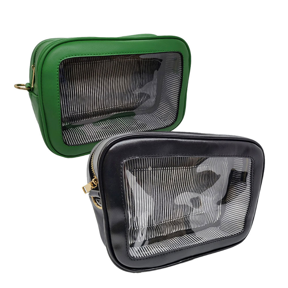 Madeline Love Yellow Transparent Front Pointed Solid Faux Leather Crossbody Bag - Bags & Wallets - desc