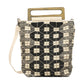 Madeline Love Beige, Black Handcrafted Beaded Boho Wooden Handle Tote / Crossbody Bag - Bags & Wallets - desc