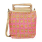 Madeline Love Fuchsia Handcrafted Beaded Boho Wooden Handle Tote / Crossbody Bag - Bags & Wallets - desc