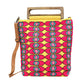 Madeline Love Multi Boho Geometric Pattern Wooden Handle Tote / Crossbody Bag - Bags & Wallets - desc