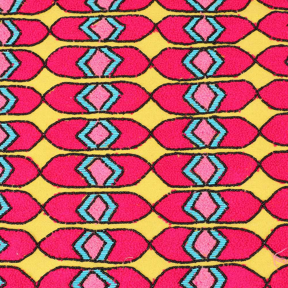 Madeline Love Multi Boho Geometric Pattern Wooden Handle Tote / Crossbody Bag - Bags & Wallets - extra