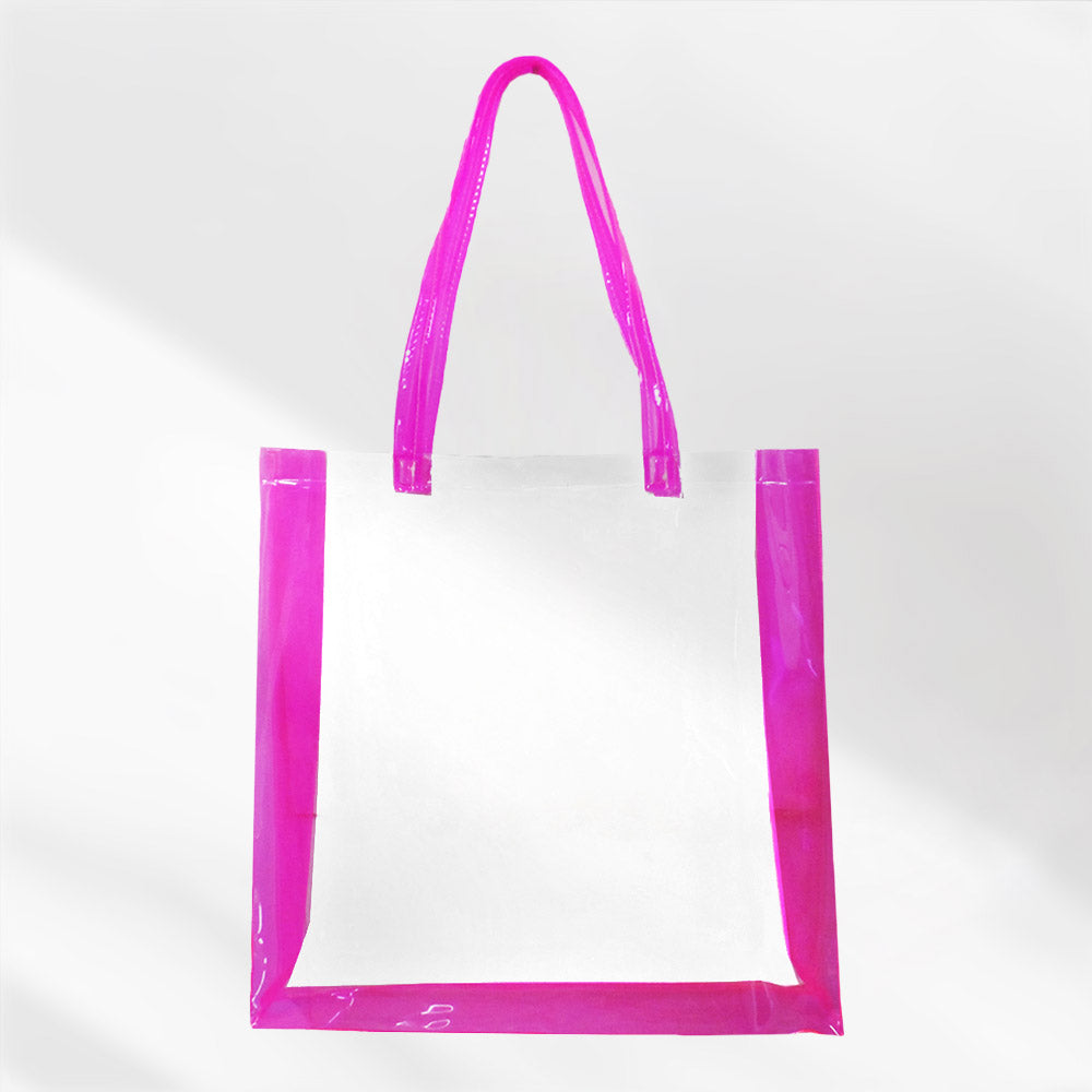 Madeline Love Clear, Fuchsia, Neon Transparent Tote Bag / Shoulder Bag - Bags & Wallets