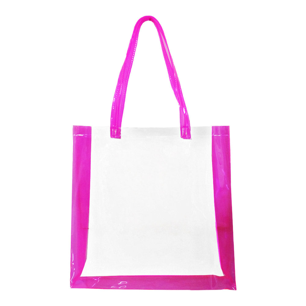 Madeline Love Clear, Fuchsia, Neon Transparent Tote Bag / Shoulder Bag - Bags & Wallets - desc