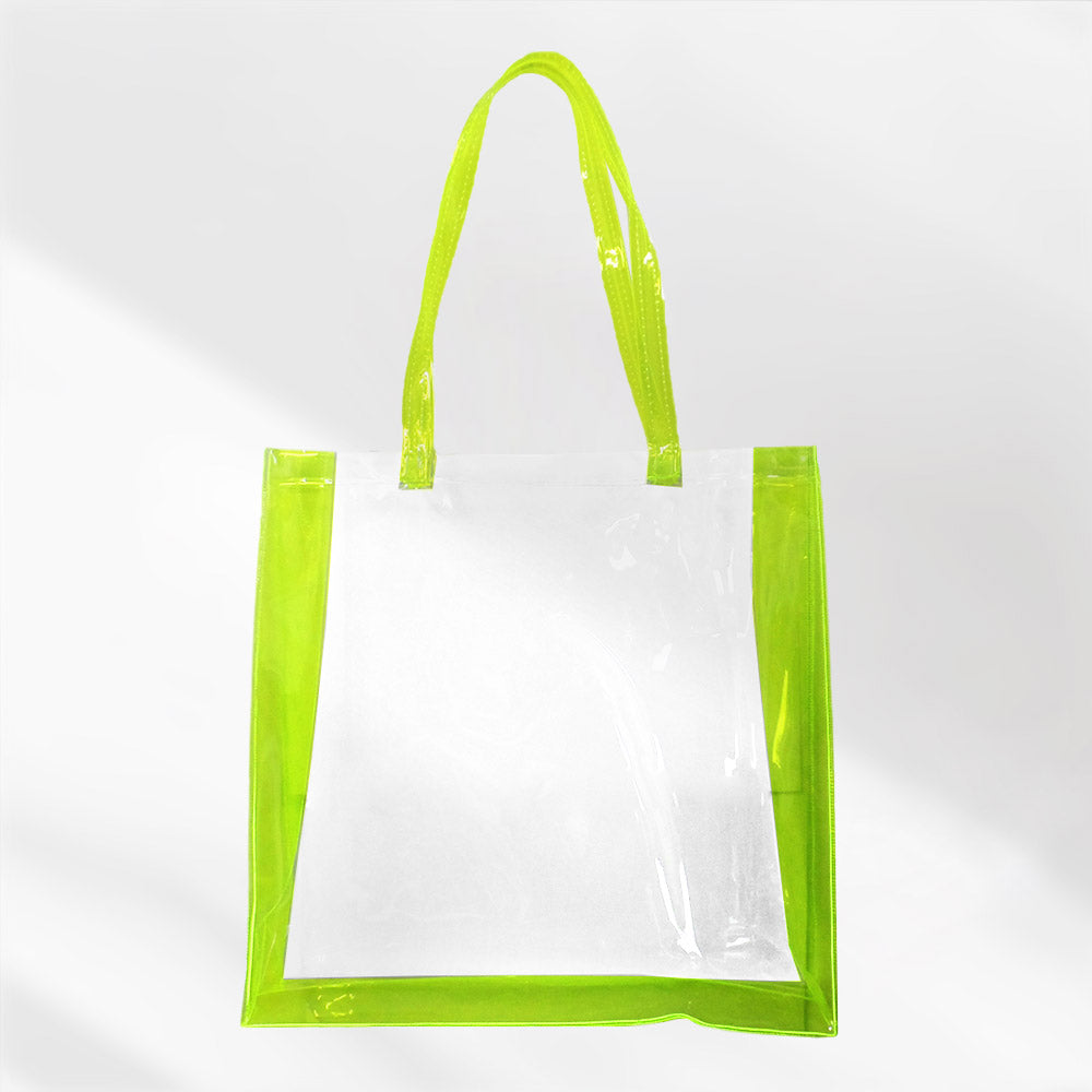 Madeline Love Clear, Neon, Yellow Transparent Tote Bag / Shoulder Bag - Bags & Wallets