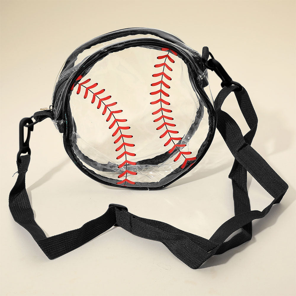 Madeline Love Black Baseball Transparent Round Crossbody Bag - Bags & Wallets