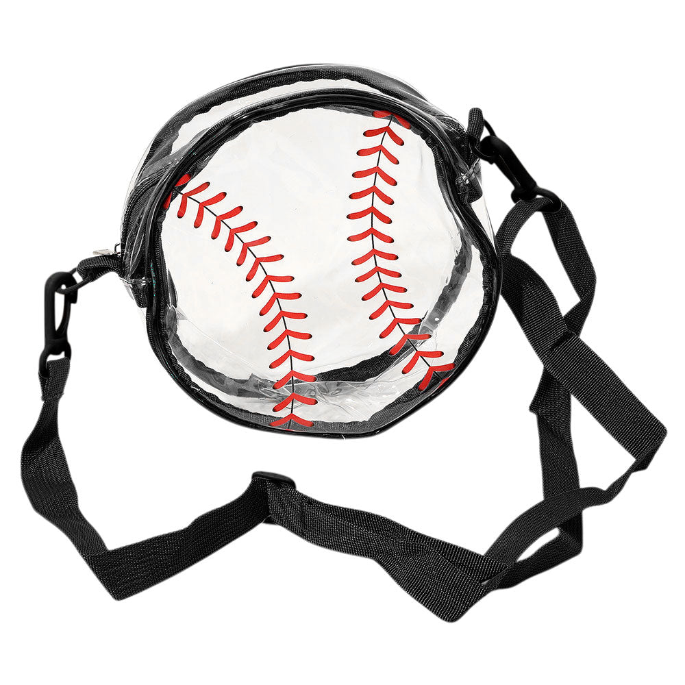 Madeline Love Black Baseball Transparent Round Crossbody Bag - Bags & Wallets - desc
